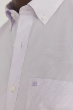Pedro del Hierro Camisas-Camisa xadrez resistente a manchas e que não precisa passar P&uacute;rpura