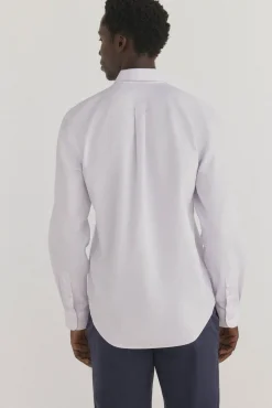 Pedro del Hierro Camisas-Camisa xadrez resistente a manchas e que não precisa passar P&uacute;rpura