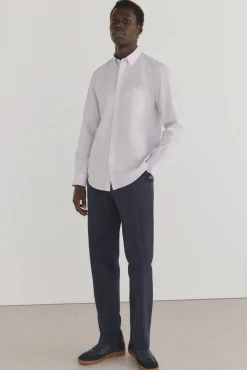 Pedro del Hierro Camisas-Camisa xadrez resistente a manchas e que não precisa passar P&uacute;rpura