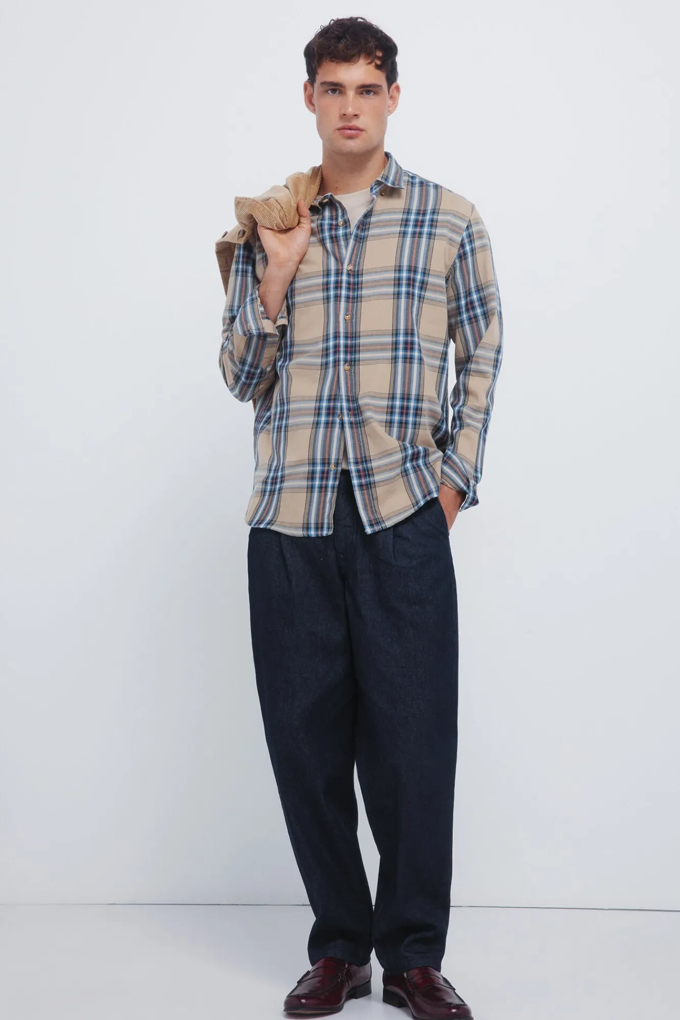 Springfield Camisas-camisa xadrez tartan amarelo