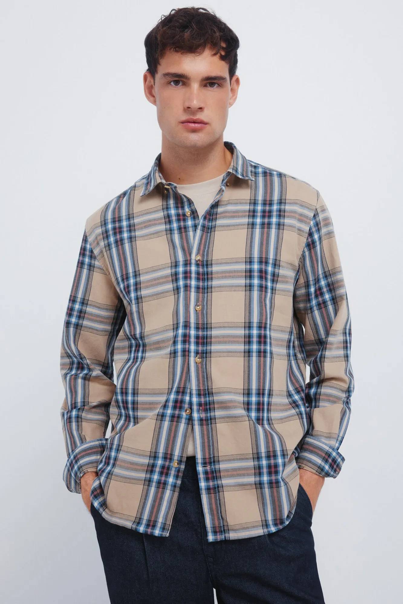 Springfield Camisas-camisa xadrez tartan amarelo