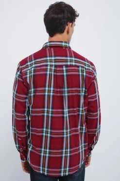 Springfield Camisas-camisa xadrez tartan vermelho