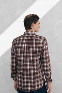 Pedro del Hierro Camisas-Camisa xadrez tencel Bordeaux