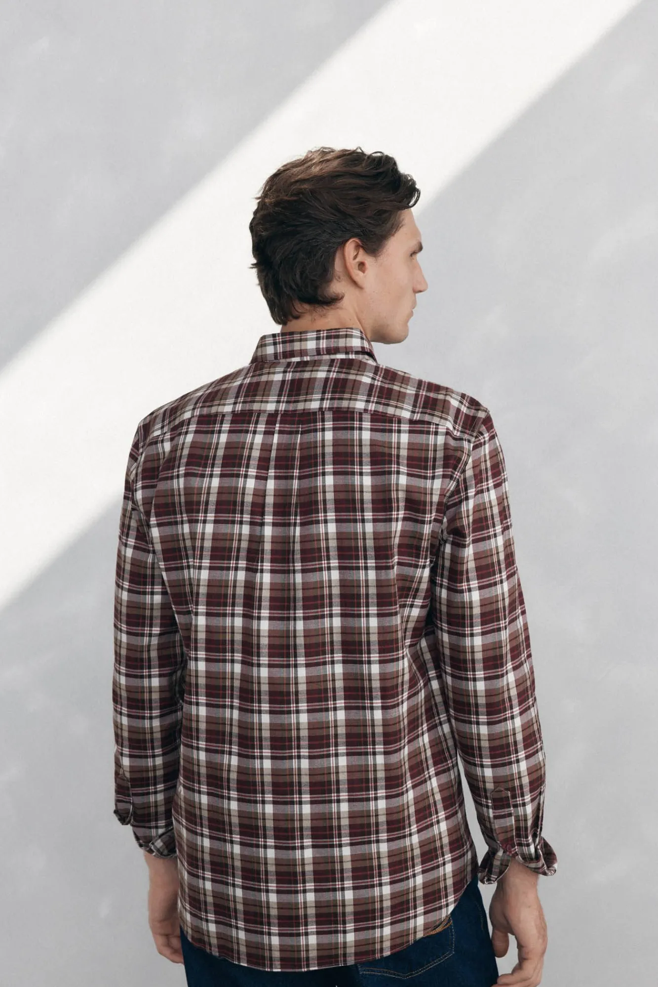 Pedro del Hierro Camisas-Camisa xadrez tencel Bordeaux