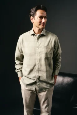 OOTO Camisas-Camisa xadrez tingida Verde