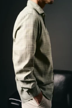 OOTO Camisas-Camisa xadrez tingida Verde