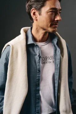 OOTO Camisas-Camisa xadrez tingida Azul