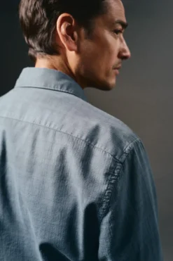 OOTO Camisas-Camisa xadrez tingida Azul