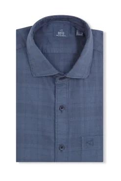 OOTO Camisas-Camisa xadrez tingida Azul