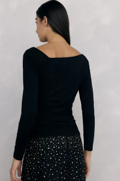 Pedro del Hierro T-Shirts-Camiseta assimétrica Preto