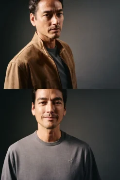 OOTO T-Shirts-Camiseta básica com bordado de avião Cinzento