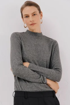 Cortefiel T-Shirts-Camiseta básica com gola perkins Cinzento