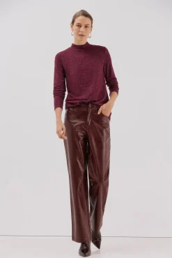 Cortefiel T-Shirts-Camiseta básica com gola perkins Roxo