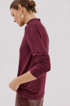 Cortefiel T-Shirts-Camiseta básica com gola perkins Roxo