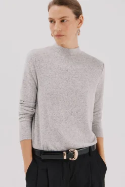 Cortefiel T-Shirts-Camiseta básica com gola perkins Cinzento