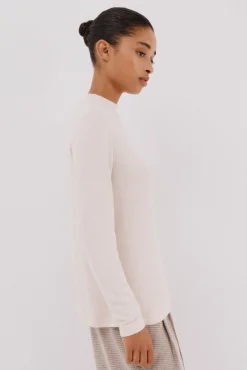 Cortefiel T-Shirts-Camiseta básica com gola perkins Ecru