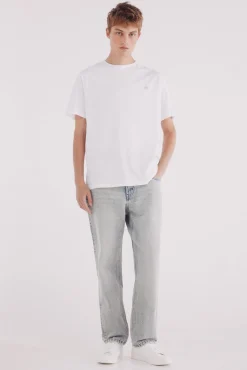 Springfield T-Shirts-Camiseta básica com gola redonda branco