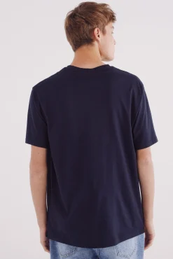 Springfield T-Shirts-Camiseta básica com gola redonda azul