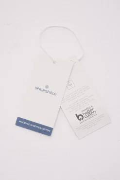 Springfield T-Shirts-Camiseta básica com gola redonda azul