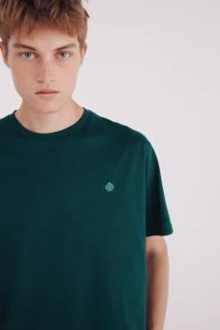 Springfield T-Shirts-Camiseta básica com gola redonda verde