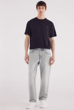 Springfield T-Shirts-Camiseta básica com gola redonda preto