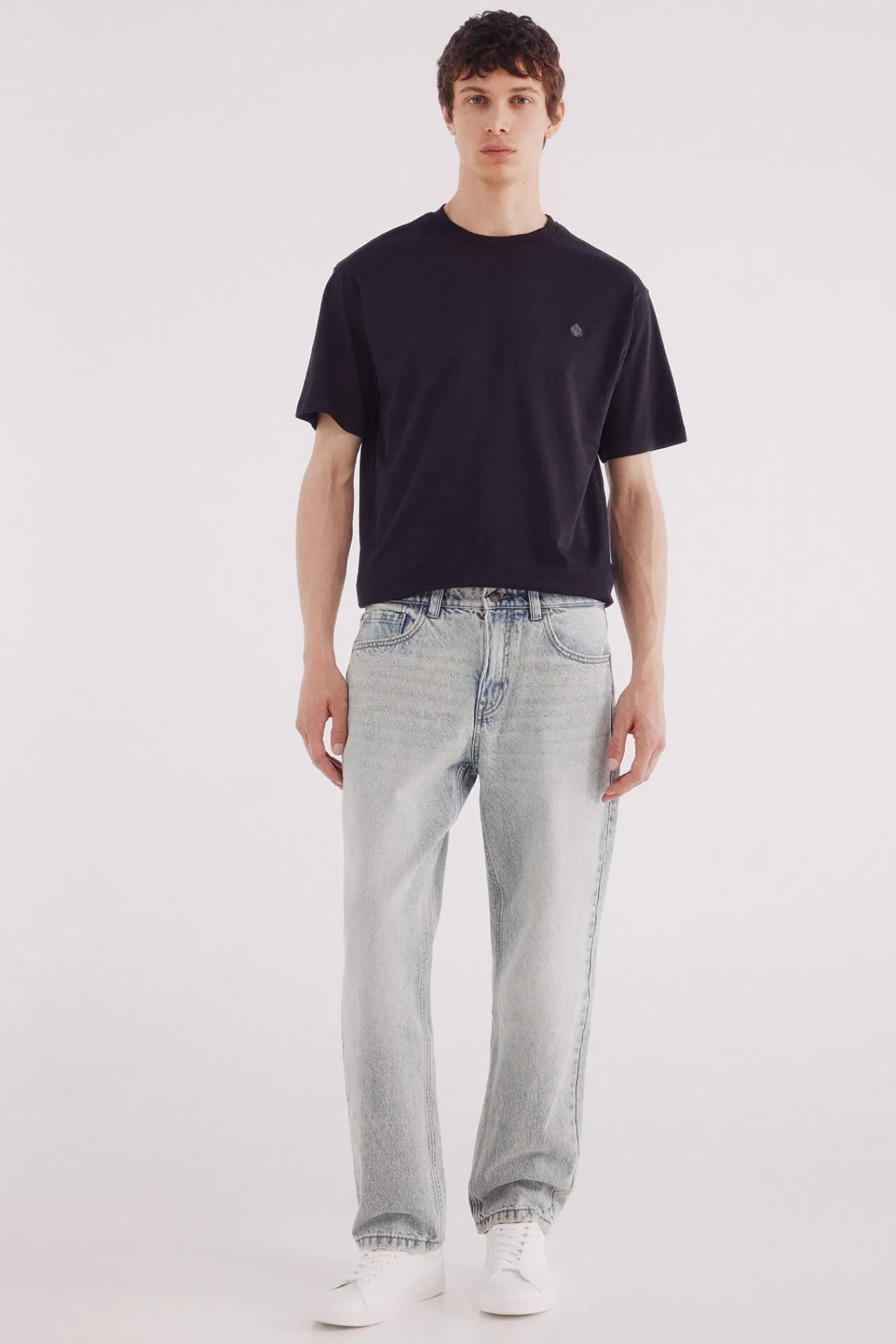 Springfield T-Shirts-Camiseta básica com gola redonda preto