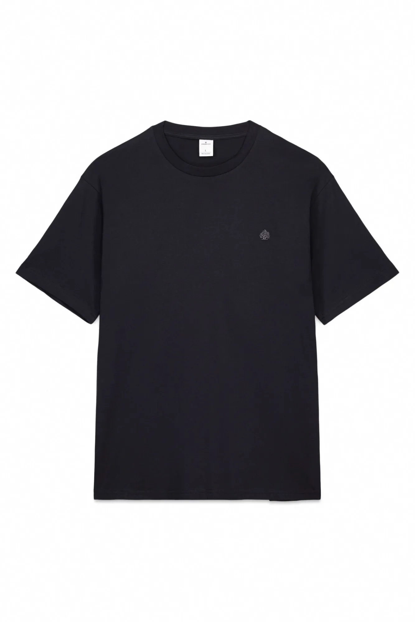 Springfield T-Shirts-Camiseta básica com gola redonda preto