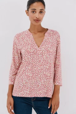 Cortefiel T-Shirts-Camiseta básica decote mandarim Granada