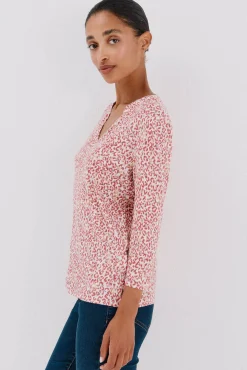 Cortefiel T-Shirts-Camiseta básica decote mandarim Granada