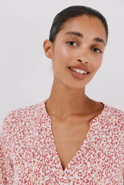 Cortefiel T-Shirts-Camiseta básica decote mandarim Granada