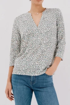 Cortefiel T-Shirts-Camiseta básica decote mandarim Multicolorido