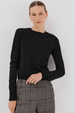 Cortefiel Camisolas-Camiseta básica quadrada Preto