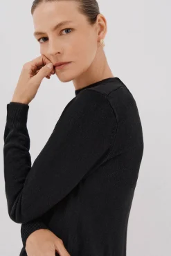 Cortefiel Camisolas-Camiseta básica quadrada Preto