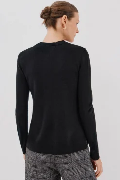 Cortefiel Camisolas-Camiseta básica quadrada Preto