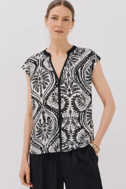 Cortefiel T-Shirts-Camiseta básica sem gola mao Impress&atilde;o