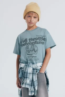 Springfield Kids T-Shirts-Camiseta caveira para meninos azul