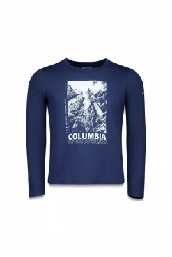 Columbia T-Shirts-Camiseta Feminina Rolling Bend™ estampado manga comprida azul