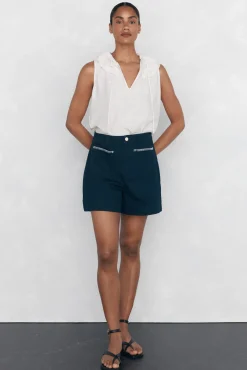 Pedro del Hierro T-Shirts-Camiseta com babados Branco