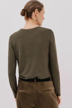 Cortefiel T-Shirts-Camiseta com detalhes em pérola e strass Verde