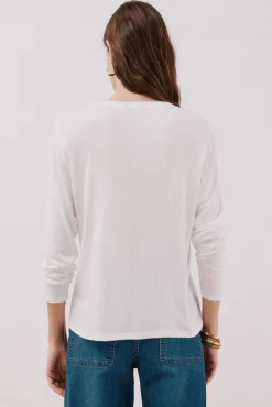 Cortefiel T-Shirts-Camiseta com detalhes em renda floral Branco