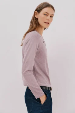 Cortefiel T-Shirts-Camiseta com detalhes em strass Roxo