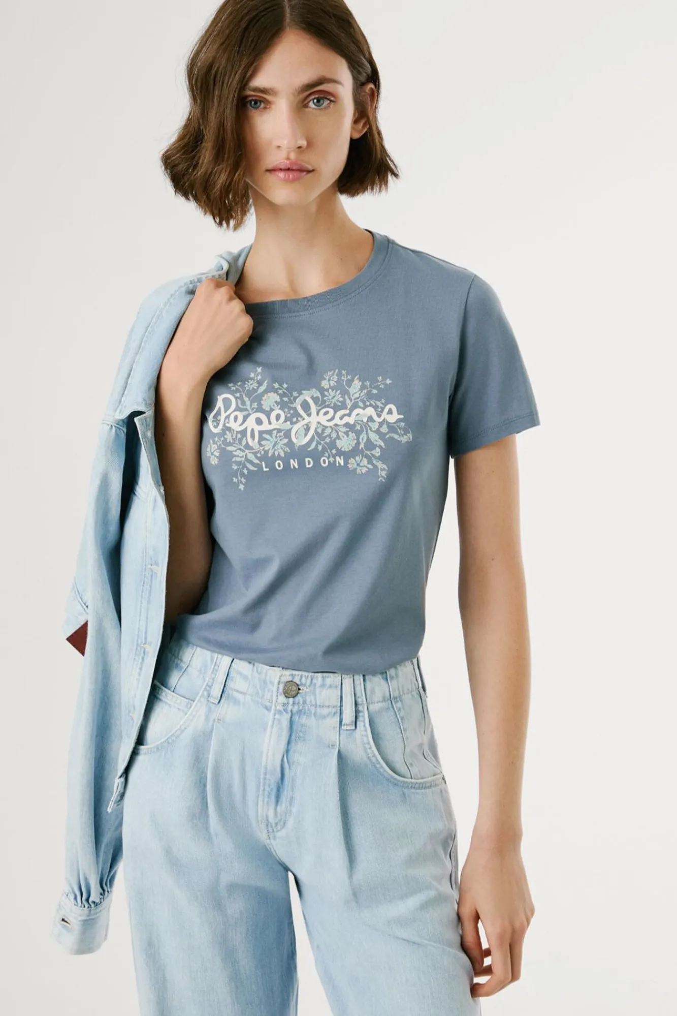 Pepe Jeans T-Shirts-Camiseta com estampa floral e logotipo azul