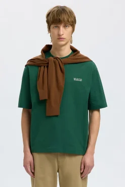 Selected T-Shirts-Camiseta com logo de T-shirt de manga curta Verde