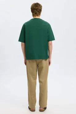 Selected T-Shirts-Camiseta com logo de T-shirt de manga curta Verde