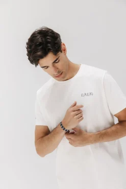 elPulpo T-Shirts-Camiseta com patch de remo Branco