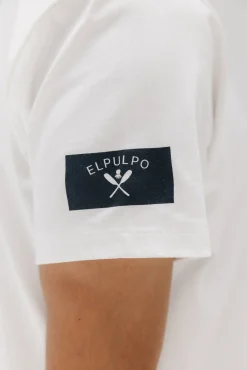 elPulpo T-Shirts-Camiseta com patch de remo Branco