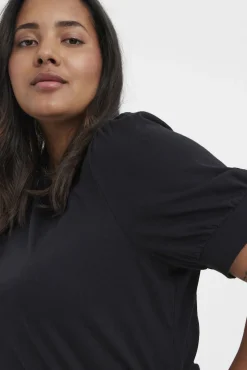 Vero Moda Curve T-Shirts-Camiseta Curve manga 2/4 Preto