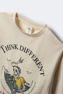 Springfield Kids T-Shirts-Camiseta de manga comprida com de caveira skatista para meninos estampado