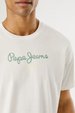 Pepe Jeans T-Shirts-Camiseta de manga curta com logo frontal. branco