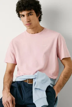 Pepe Jeans T-Shirts-Camiseta de manga curta com logo bordado. rosa